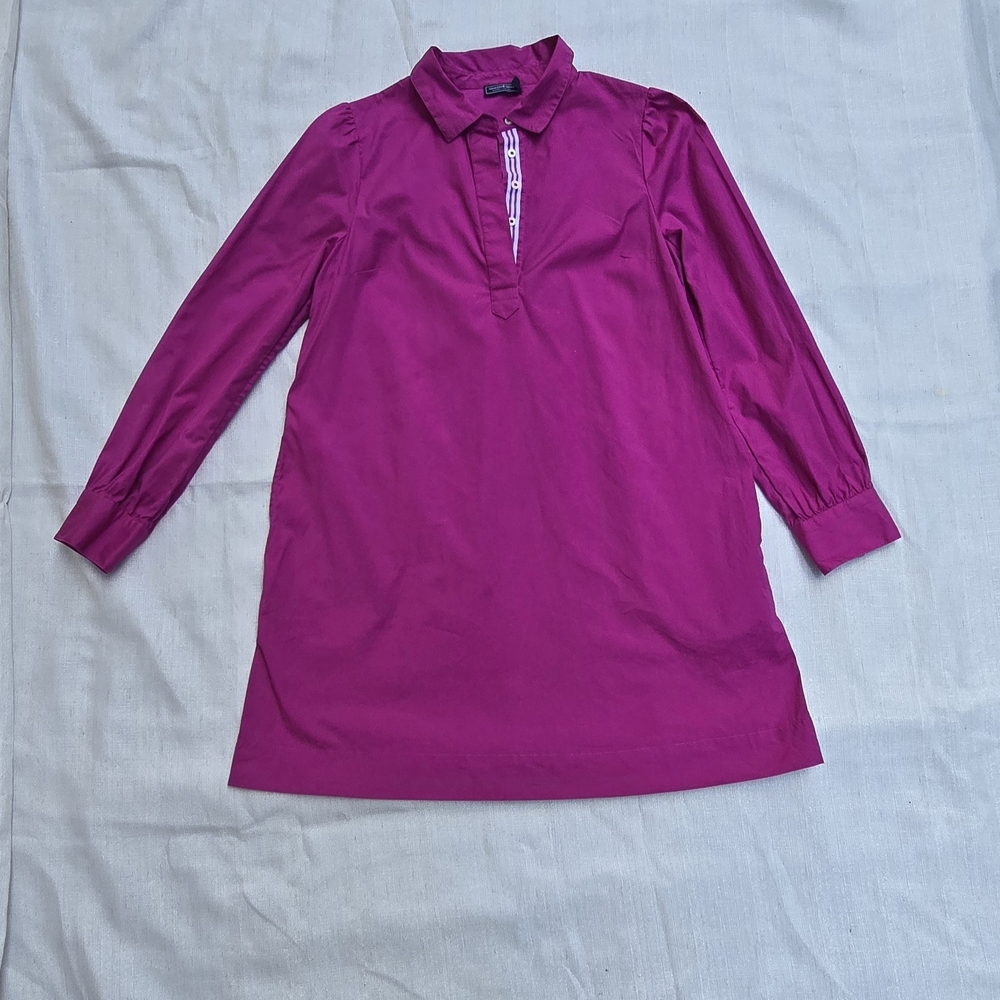 Vineyard Vines Long Sleeve Tunic Dress in Fuchsia - Picture 2 of 7
